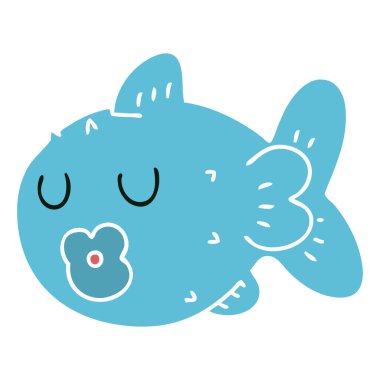 ilginç el çekilmiş çizgi film balık 