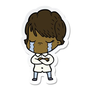 ağlayan bir çizgi film kadın etiketi