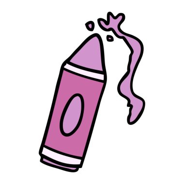 elle çizilmiş karikatür doodle pembe pastel boya