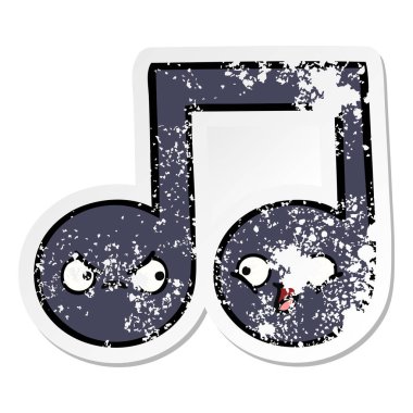 sevimli çizgi nota sıkıntılı etiket