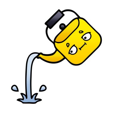 Degrade gölgeli karikatür dökerek su ısıtıcısı