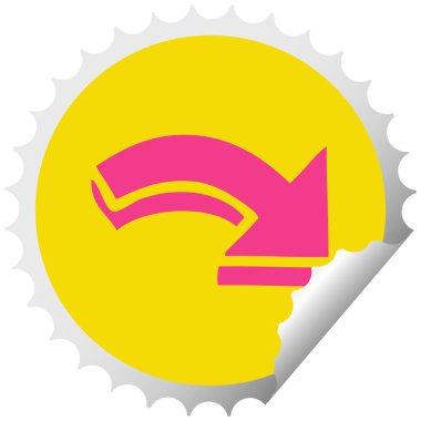 dairesel peeling etiket karikatür işaret eden ok