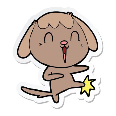 sevimli çizgi köpek etiket