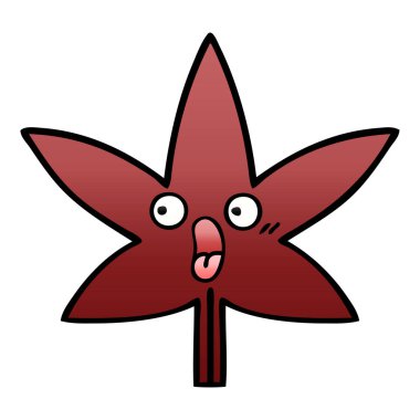 Degrade gölgeli karikatür sonbahar yaprak