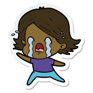 ağlayan bir çizgi film kadın etiketi