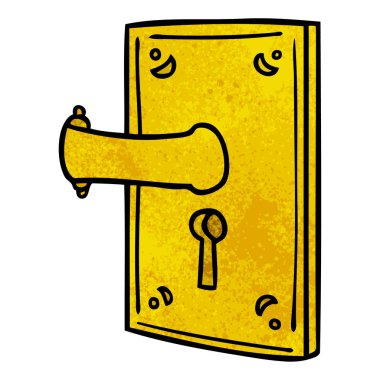 dokulu karikatür doodle kapı kolu