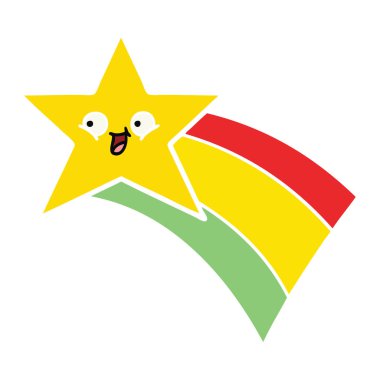 düz renk retro çizgi film çekim rainbow yıldız