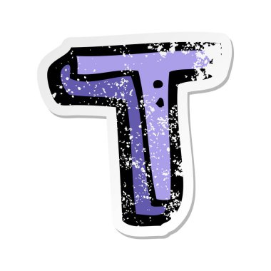 bir çizgi film mektup Retro sıkıntılı etiket