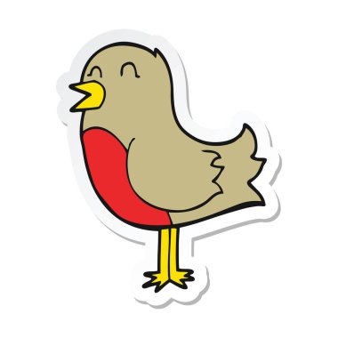 bir karikatür kuş Sticker