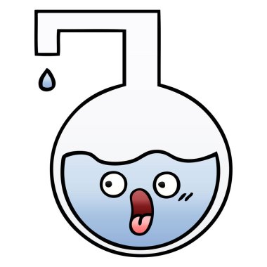 bilimsel bir deney degrade gölgeli karikatür 