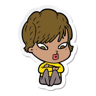 bir çizgi film kadının etiket