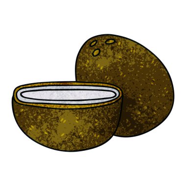 çizilmiş ilginç karikatür Hindistan cevizi el