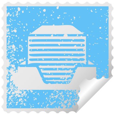 sıkıntılı kare ofis kağıt yığını sembolü etiket soyma