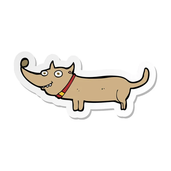 Sticker van een cartoon gelukkige hond — Stockvector