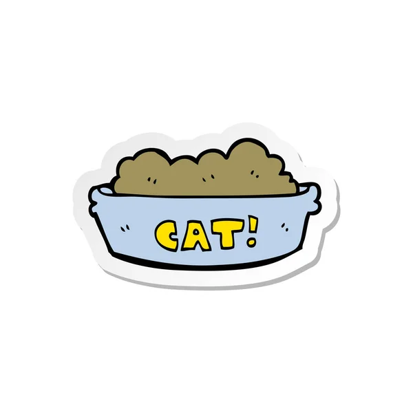 Etiket bir karikatür kedi maması — Stok Vektör