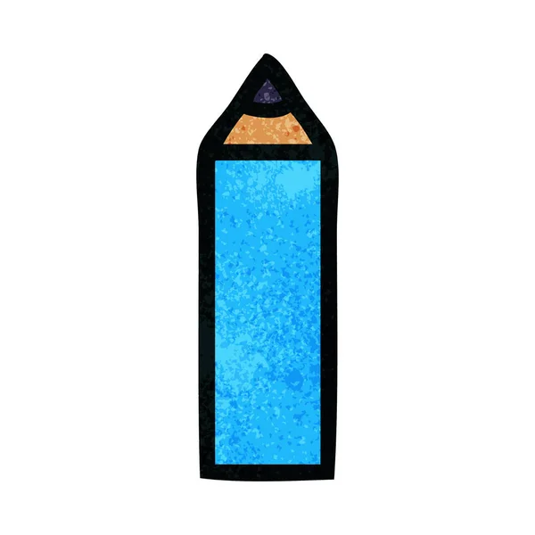 Retro grunge texture cartoon blue pencil — Stock Vector