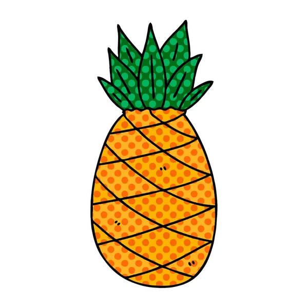 Bizarre bande dessinée style ananas dessin animé — Image vectorielle