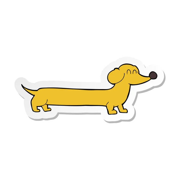 Bir çizgi film dachshund etiket — Stok Vektör
