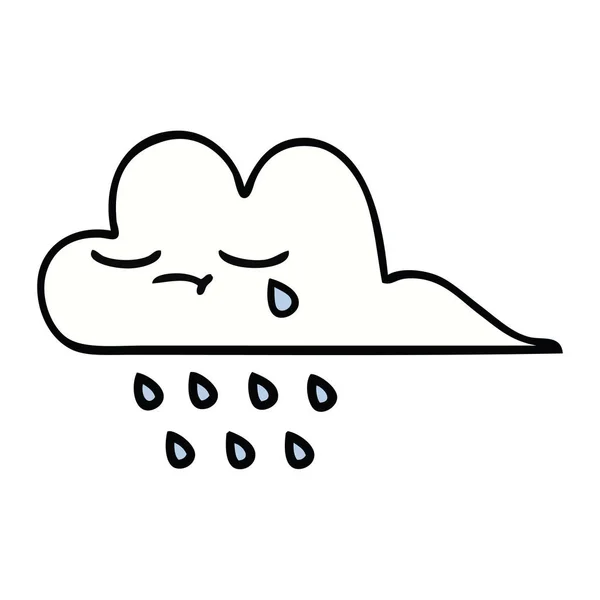 Linda nube de lluvia de dibujos animados — Vector de stock