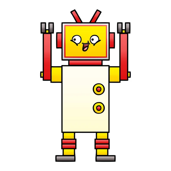 Gradiente sombreado robot de dibujos animados — Archivo Imágenes Vectoriales