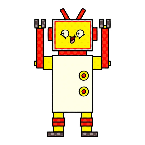 Rajzfilm Képregény Stílusú Egy Robot — Stock Vector