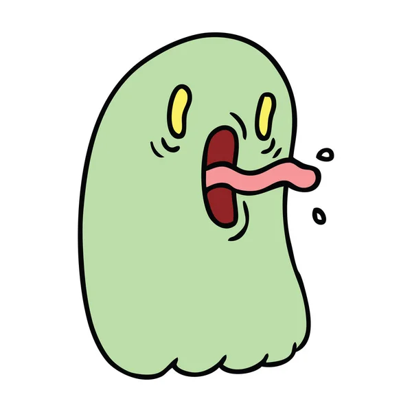 Dibujos animados de kawaii fantasma de miedo — Archivo Imágenes Vectoriales