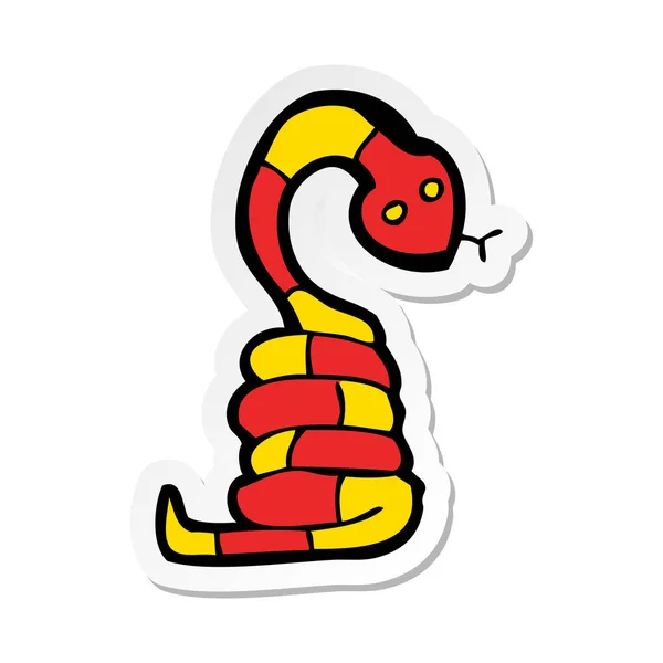 Etiqueta de uma cobra de desenho animado — Vetor de Stock