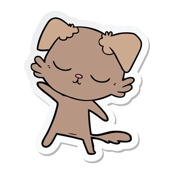 Sticker van de hond van een leuke cartoon — Stockvector