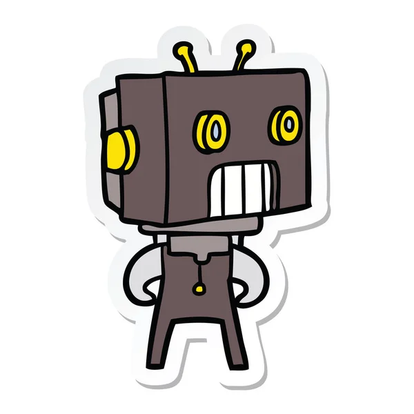 Pegatina de un robot de dibujos animados — Vector de stock