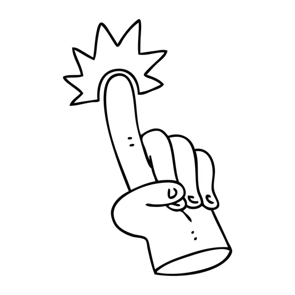 Ukazující prst bizarní kreslení čar kreslených — Stockový vektor