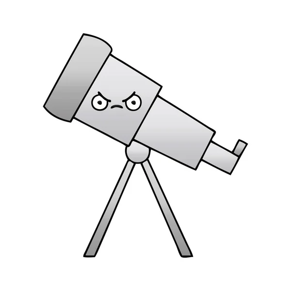 Telescópio cartoon sombreado gradiente — Vetor de Stock