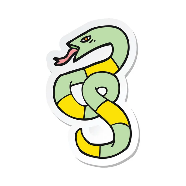 Aufkleber einer Cartoon-Schlange — Stockvektor