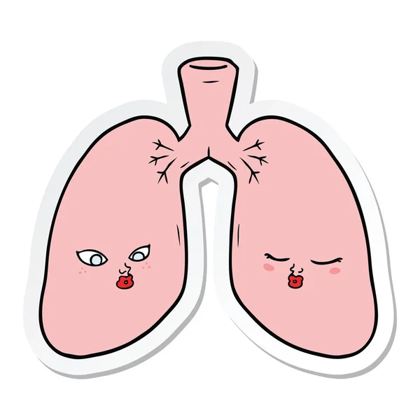 Pegatina Los Pulmones Dibujos Animados — Archivo Imágenes Vectoriales