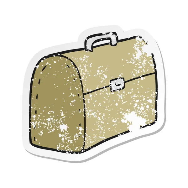 Retro Distressed Sticker Cartoon Bag — Stock Vector