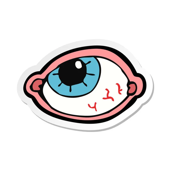 Sticker of a cartoon spooky eye — Stock Vector