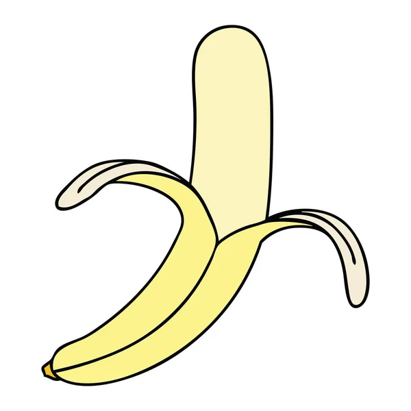 風変わりな手の描かれた漫画のバナナ — ストックベクタ