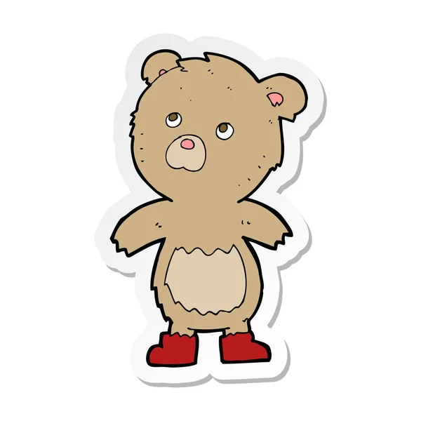 Sticker van de teddybeer van een cartoon — Stockvector