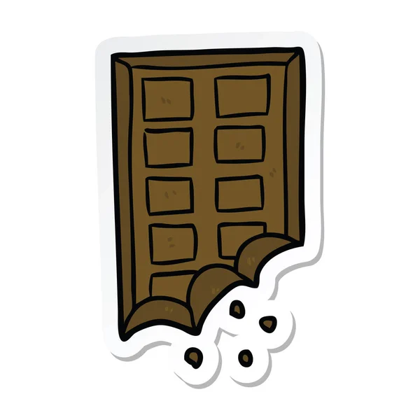 Autocollant d'une barre de dessin animé de chocolat — Image vectorielle