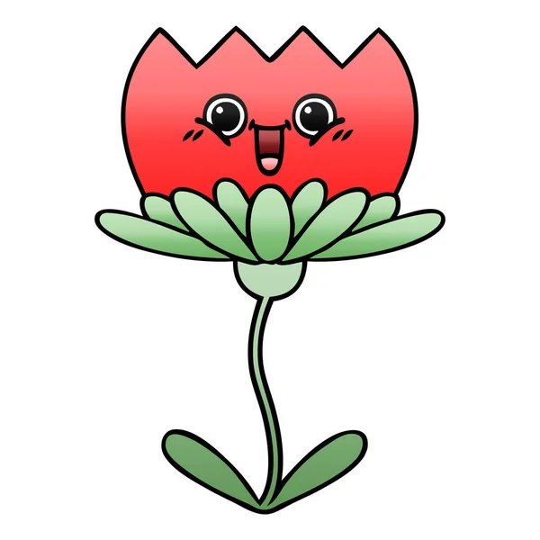 Gradiente sombreado flor de dibujos animados — Vector de stock