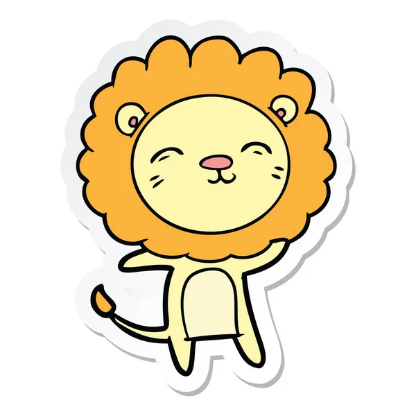 Pegatina de un león de dibujos animados — Vector de stock