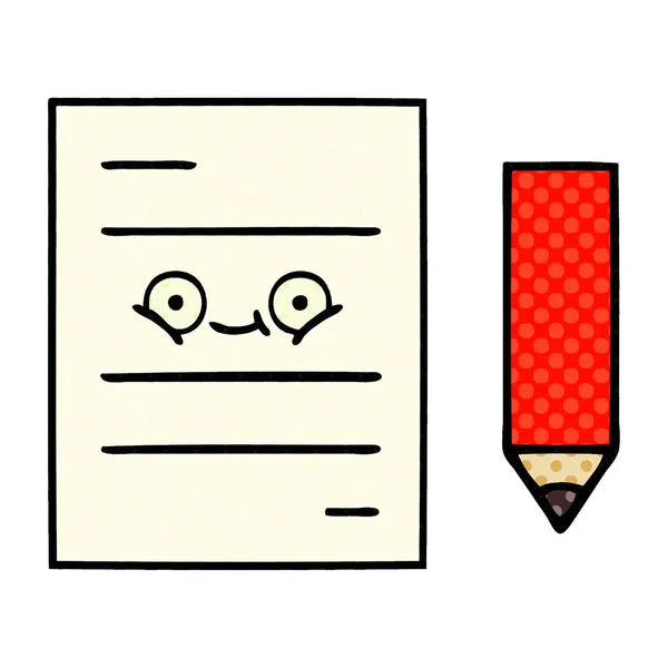 Comic book stijl cartoon test papier — Stockvector