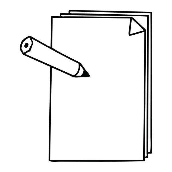 Γραμμικό Σχέδιο Ιδιόμορφη Γελοιογραφία Χαρτί Και Μολύβι — Διανυσματικό Αρχείο