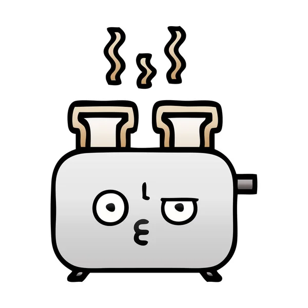 Bir tost makinesi degrade gölgeli karikatür — Stok Vektör