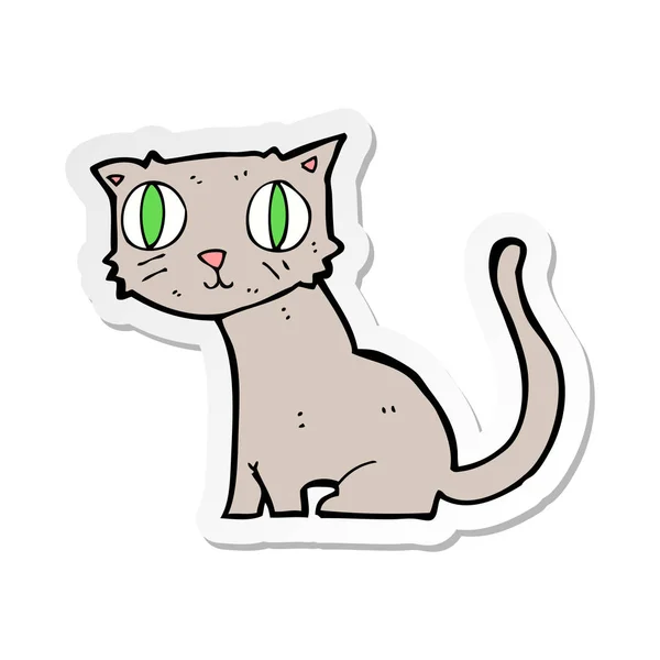 Etiket bir karikatür kedi — Stok Vektör