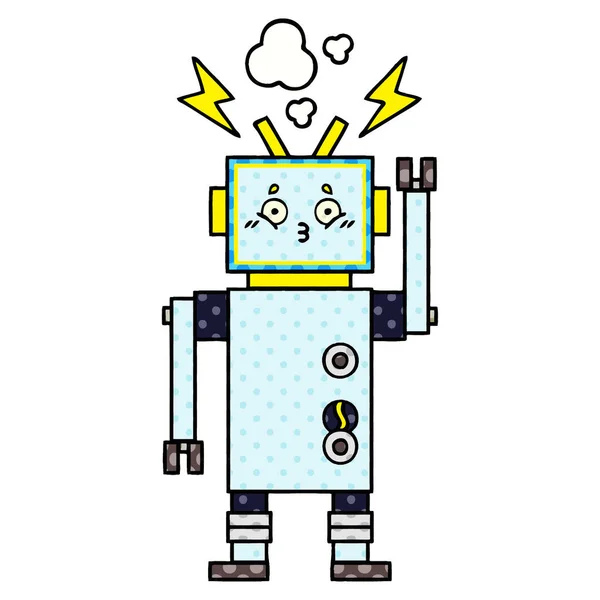 Historieta Estilo Cómic Robot — Vector de stock