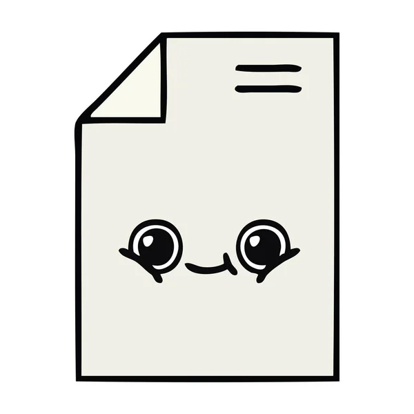 Feuille de dessin animé mignon de papier — Image vectorielle