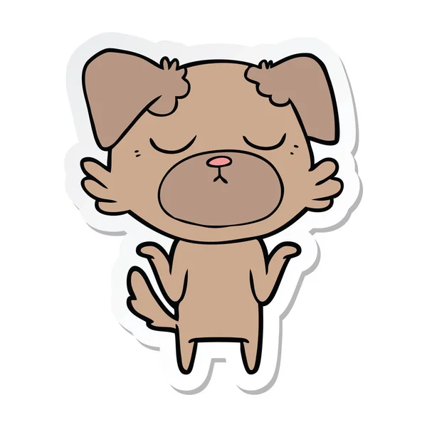 Sticker Van Hond Van Een Leuke Cartoon — Stockvector