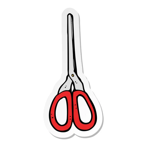Sticker of a cartoon scissors — Stock Vector