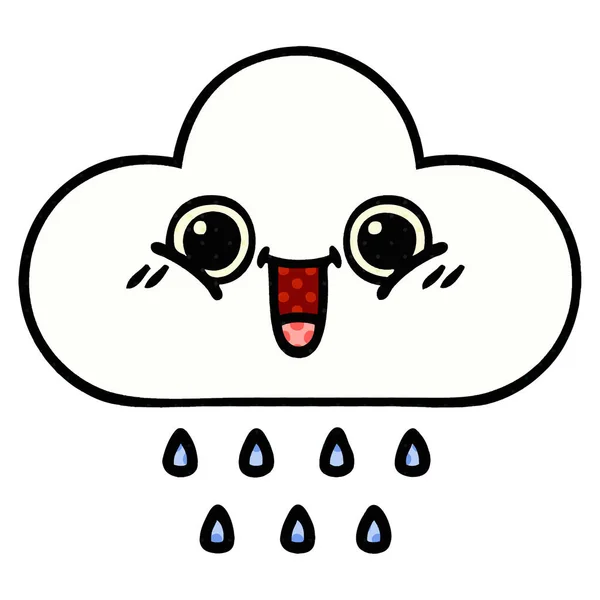 Bande dessinée style dessin animé pluie nuage — Image vectorielle