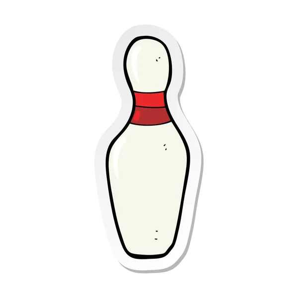 Adesivo di un cartone animato dieci pin bowling skittle — Vettoriale Stock